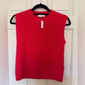 Red Sleeveless Knit Top